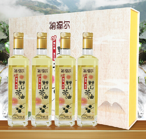 纳福尔野山茶油植物油 经典特制礼盒装500ML*4